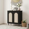Jojoka Sideboard Buffet Kitchen Storage Cabinet with Rattan, Solid Wood Feet for Living Room, Hallway - 2 of 4