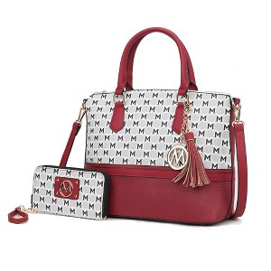 MKF Collection Saylor Circular M Emblem Print Women’s Tote Bag with Wallet by Mia K - 1 of 4