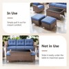 POCASSY 6" Thick Cushion Patio Furniture Set, Brown Wicker Outdoor Conversation Set with Swivel Chairs Tempered Glass Top Coffee Table and Ottoman - 3 of 4