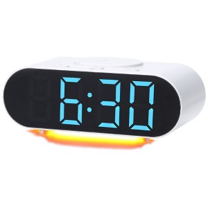 Unique Bargains Dimmable USB Port Wireless Charging Alarm Clock 7.1 x 3.1 x 2.4 inch - 1 of 4