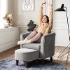 Accent Chair with Ottoman, Velvet Barrel Chair for Living Room - 4 of 4