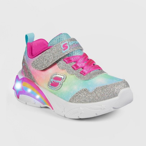 Toddler Girls' S Sport By Skechers Rainbow Light-up Apparel Sneakers : Target