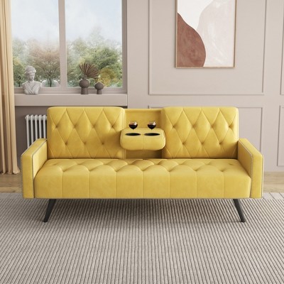 LOVMOR Convertible Sofa Bed, for Small Spaces, Bedroom & Living Room