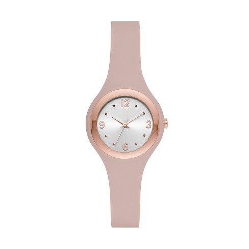 Women s Rubber Unibody Strap Watch A New Day Rose Pink