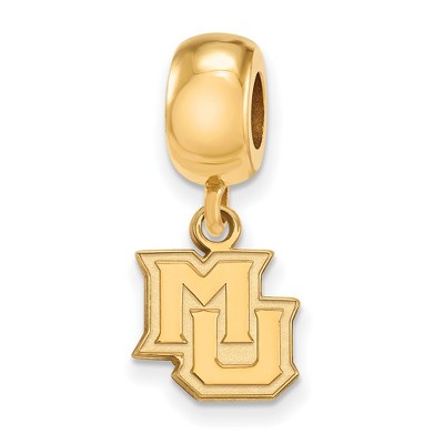 Black Bow Jewelry 14k Yellow Gold Plated Sterling Silver Marquette Golden Eagles NCAA Bead Charm