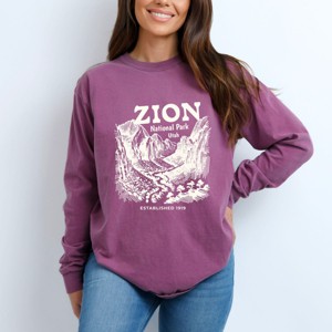 Simply Sage Market Zion National Park Established 1919 Garment Dyed Long Sleeve - 1 of 4