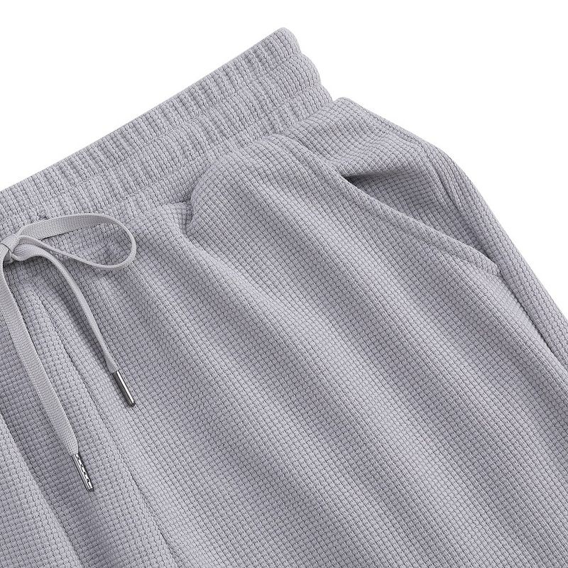 Women's Bermuda Shorts with Zipper Pockets Casual Summer Drawstring Jersey Shorts Elastic Waist Comfy Waffle Shorts, 3 of 6