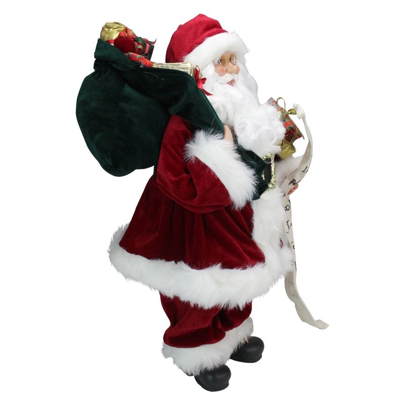 Northlight 24" Santa Claus with Bag of Gifts and Naughty or Nice List Christmas Figure, 5 of 6