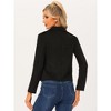 Allegra K Women's Faux Suede Lapel Collar Moto Biker Jacket - 3 of 4