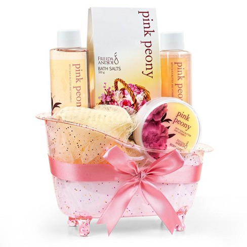 Freida & Joe Pink Peony Fragrance Bath & Body Collection In Pink Tub ...