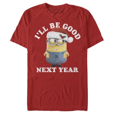 Men's Despicable Me Christmas Minions Be Good Next Year T-Shirt