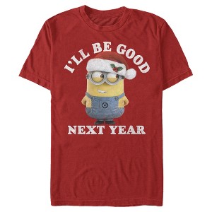 Men's Despicable Me Christmas Minions Be Good Next Year T-Shirt - 1 of 4