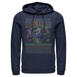 Men's Batman Ugly Christmas Joker Hammer Pull Over Hoodie - 1 of 3