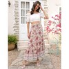 Women's Summer Elastic High Waist Boho Maxi Skirt Casual Ruffle A Line Long Skirt Flowy Midi Skirt - 2 of 4