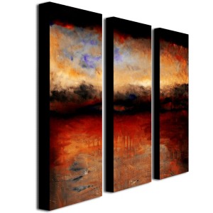 Trademark Fine Art - Michelle Calkins 'Red Skies at Night' Canvas Art Set - 1 of 1
