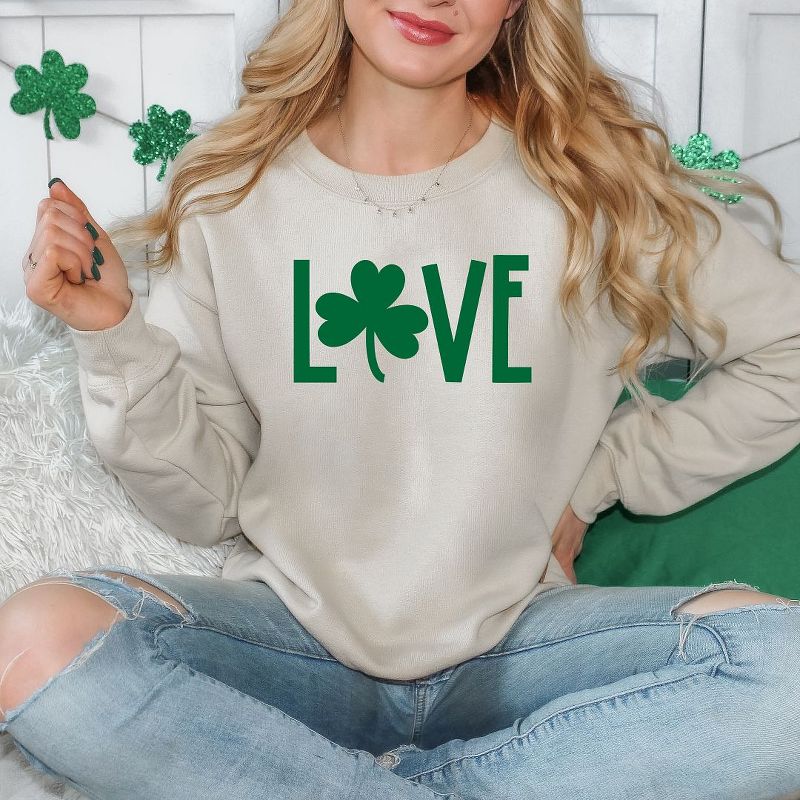 Simply Sage Market Women's Graphic Sweatshirt Love Clover St. Patrick's Day, 3 of 5