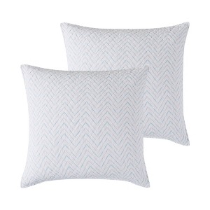 Blue Sea Chevron Euro Sham Set of 2 - Levtex Home - 1 of 4