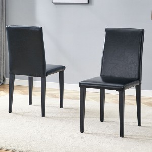 Sapphtopaz Modern Dining Chairs Armless Upholstered Dining Chair with Metal Legs Mid-Backrest Chairs for Kitchen, Dining Room - 1 of 4
