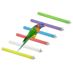 Unique Bargains Paw Grinding Bird Perch Stand Parrot Perch Stands 6 Pcs - 1 of 4