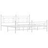 vidaXL King Metal Bed Frame with Headboard, Under Bed Storage, Noise Free, White, No Mattress - 2 of 4