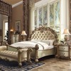 96" Queen Bed Vendome Bed Brass Synthetic Leather and Gold Patina Finish - Acme Furniture - 3 of 4