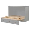 Full/Queen Size Foldable Wooden Murphy Bed Wall Bed Fame with Large Drawer- ModernLuxe - image 4 of 4