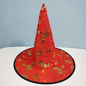 MyKids-USA Halloween Bronzed Witch Hats Masquerade Dress Up Decoration - 1 of 2