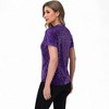 Anna-Kaci Women's Sequin Short Sleeve Top with Satin Trim V-Neckline and Rolled Cuffs - 3 of 4