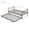 Metal Twin Daybed with Elegant Curved Handle Styling and Accompanying Twin Trundle Bed - 4 of 4