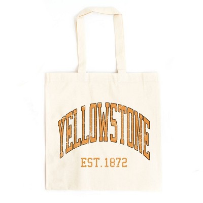 City Creek Prints Yellowstone Est. 1872 Canvas Tote Bag - 15x16 - Natural