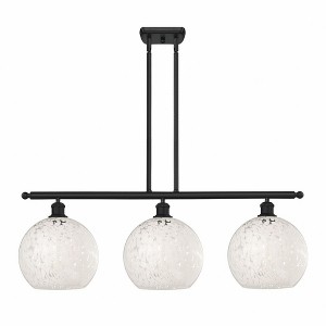 White Mouchette - 3 Light Stem Hung Island In Modern Style-12.25 Inches Tall and 36.5 Inches Wide - 1 of 1