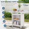 Hyleory Outdoor HDPE Bar Table with Storage Shelves and Glass Holder – Weather-Resistant Patio Entertainment Station - 4 of 4