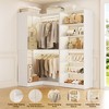 Aheaplus Corner Closet Organizer with 2 Hanging Rods, Walk-In Closet System with Shoe Rack - 3 of 4