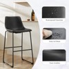 Wooakway Mid-century Accent Chair Armless Industrial Faux Leather Barstools with Metal Legs Dining Chair for Home Office Kitchen Island - 3 of 4
