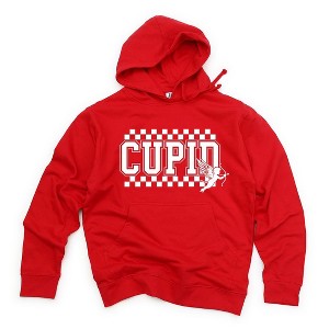 Simply Sage Market Women's Graphic Hoodie Cupid Varsity Checkered - 1 of 3
