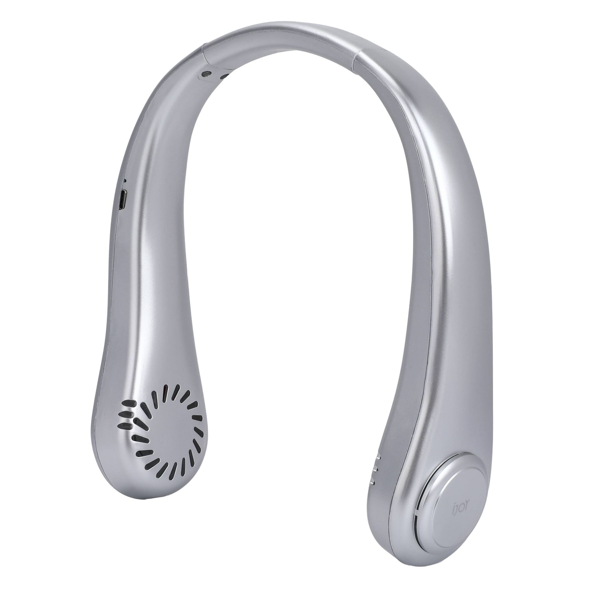 iJoy Portable Neck Fan Metallic Silver
