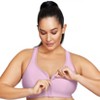 Glamorise Womens Zip Up Front-closure Sports Wirefree Bra 9266 Lavender 40g  : Target