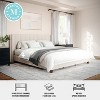 Martha Stewart King Kay Upholstered Platform Bed Beige/Walnut - 3 of 4