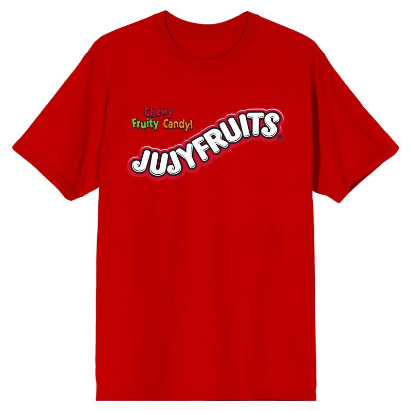 JujyFruits Bold Logo Crew Neck Short Sleeve Red Men's T-shirt, 1 of 4