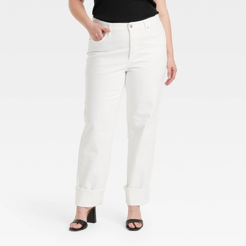 Women's High-rise 90's Slim Straight Jeans - Universal Thread™ White 16 :  Target