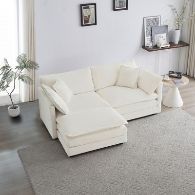 NicBex 76 Inch Sofa Bed,Modern Comfy Chenille Loveseat Sofa with Deep Seat & 4 Pillows,Upholstered 2-Seater Couch for Living Room