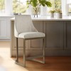 Ridstar Counter Stool with Metal Base For Dining Room & Counter-Cream - 3 of 4