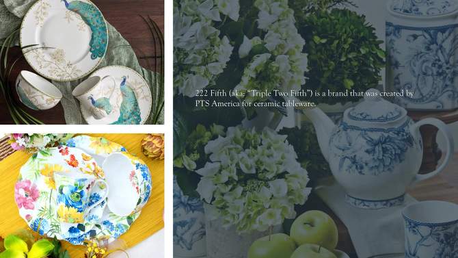 16pc Porcelain Eliza Dinnerware Set Blue/White - 222 Fifth, 2 of 5, play video