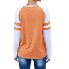 Nlife Women Stripe Splice Shirt Long Sleeve Crew Neck Colorblock Blouse - 4 of 4