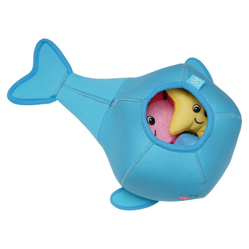 Manhattan Toy Neoprene Whale 5 Piece Floating Spill n Fill Bath Toy with Quick Dry Sponges and Squirt Toy, 2 of 10