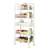 Utility Cart, 5-Tier Movable Storage Organizer with Wheels & Handle, Multi-Functional Storage Trolley for Office,kitchen living room - 2 of 4