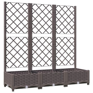 vidaXL Garden Planter with Trellis Brown 47.2"x15.7"x47.8" PP - 1 of 1