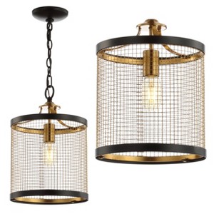 JONATHAN Y 10" Metal Elena Lantern Pendant (Includes LED Light Bulb) Black: ETL Listed, Adjustable Height, Modern Design - 1 of 4