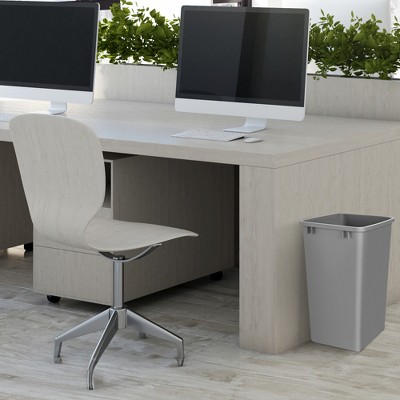 Silver Polymer 35 Quart Replacement Trash Bins, Set of 2