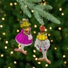 Northlight Royal Ballerina Frogs Glass Christmas Ornaments  - 6" - Multicolor - Set of 2 - 2 of 4